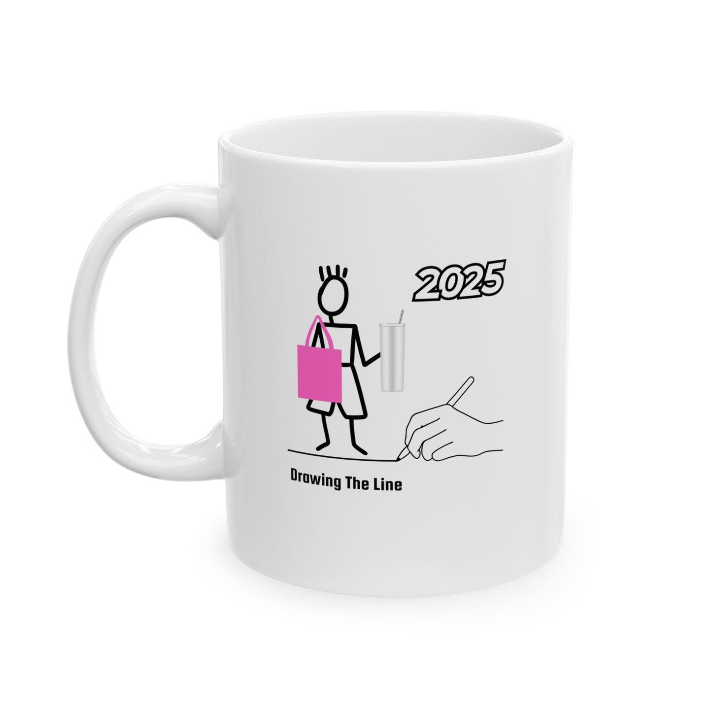 Drawing The Line Ceramic Custom Design Mug 11oz