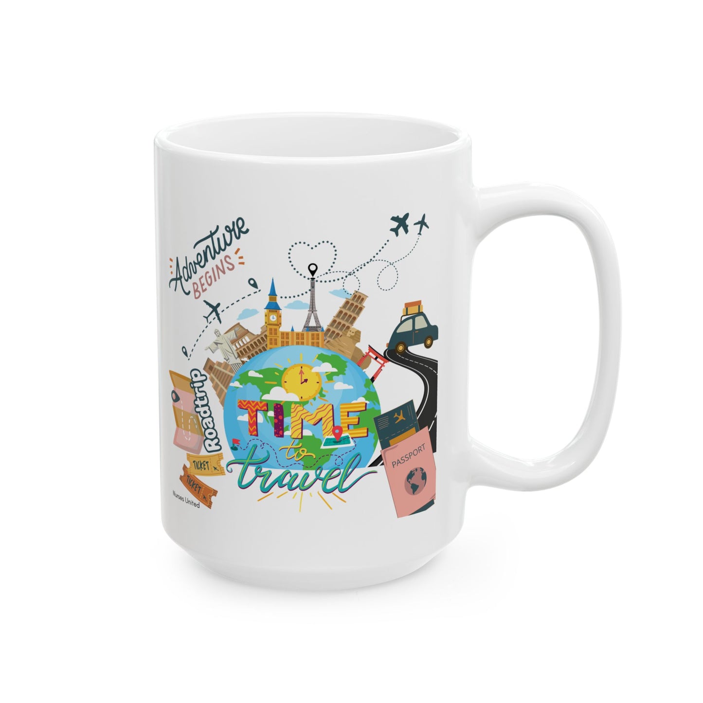 Time to Travel Ceramic Mug 15oz