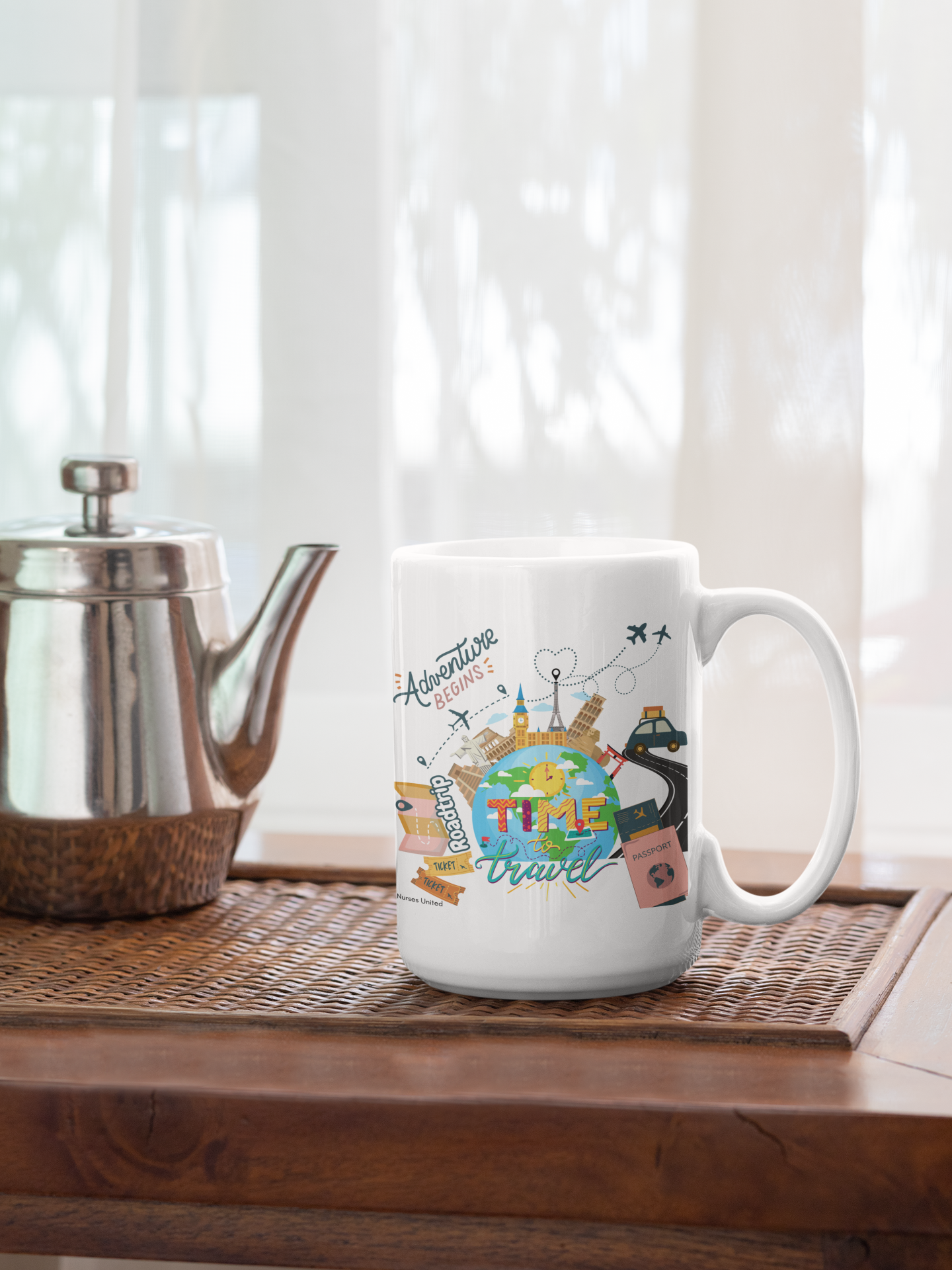 Time to Travel Ceramic Mug 15oz