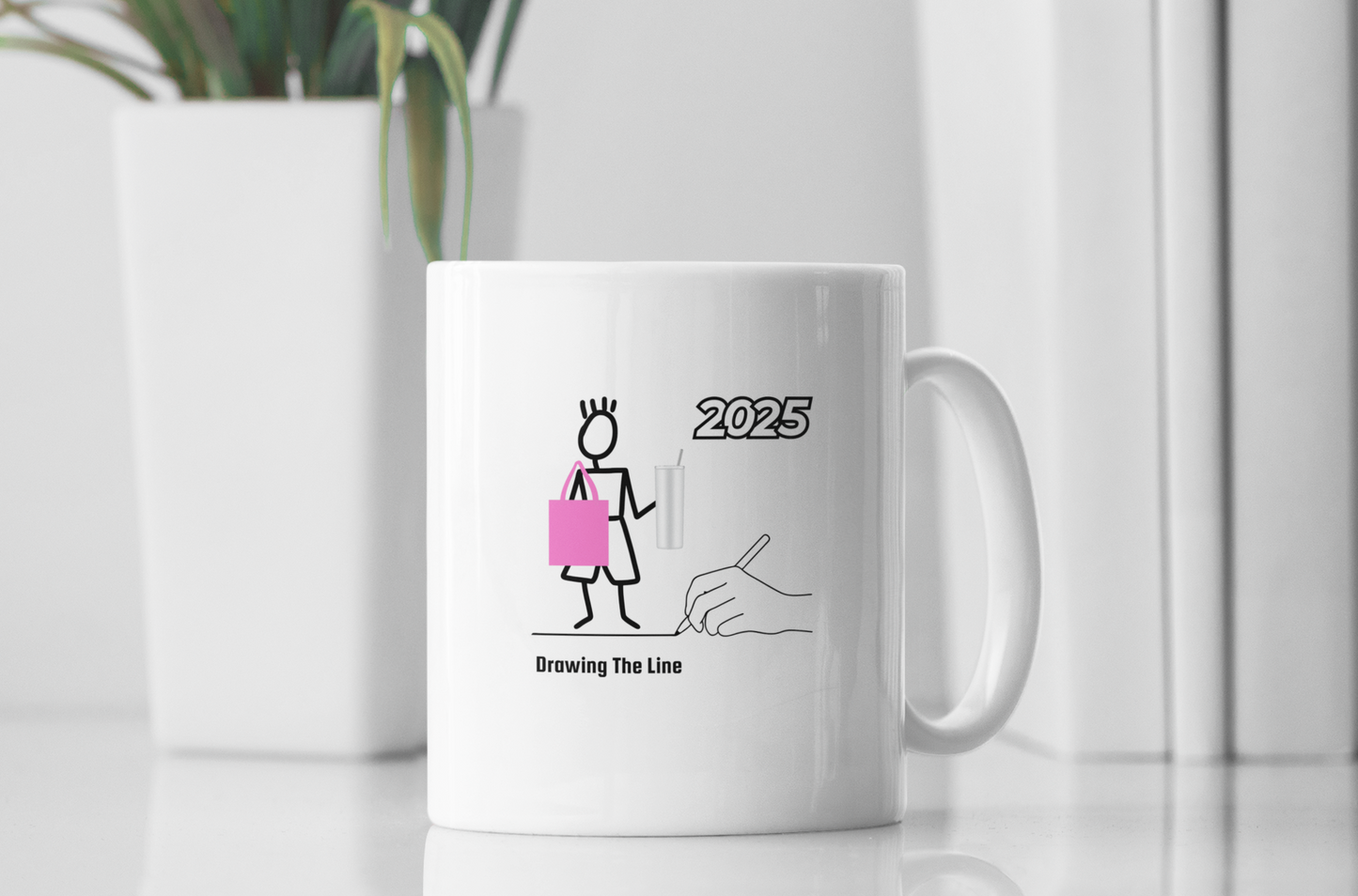 Drawing The Line Ceramic Custom Design Mug 11oz